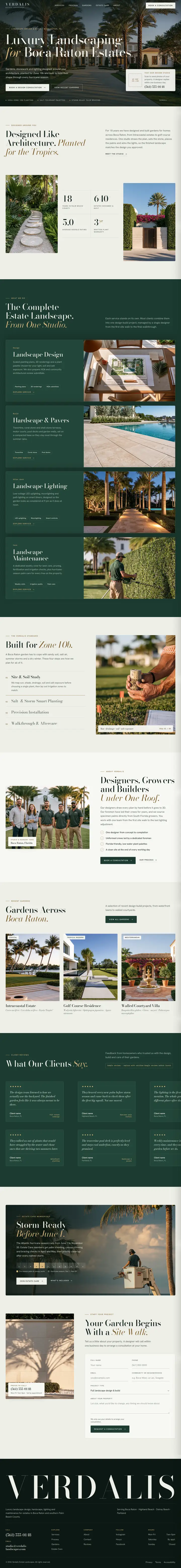 Ejemplo de página web para paisajismo de lujo en Boca Raton, FL